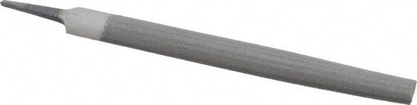 Value Collection - 8" Long, Second Cut, Half Round American-Pattern File - Double Cut, 7/32" Overall Thickness, Tang - Exact Tool & Supply