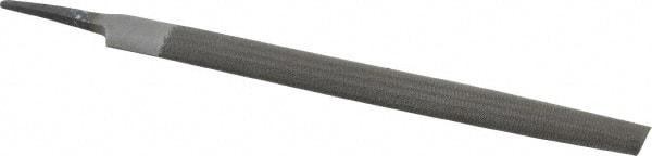 Value Collection - 8" Long, Smooth Cut, Half Round American-Pattern File - Double Cut, 7/32" Overall Thickness, Tang - Exact Tool & Supply