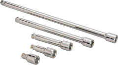Paramount - 1/2" Drive Socket Wobble Extension Set - 5 Pieces, Includes 2, 3, 5, 10, 15" Lengths - Exact Tool & Supply