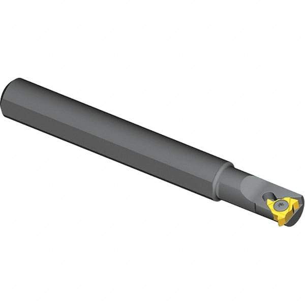 Vargus - Internal/External Thread, Left Hand Cut, 0.59" Shank Width x 0.56" Shank Height Indexable Threading Toolholder - 3.94" OAL, 2IL Insert Compatibility, OVR Toolholder, Series Miniature Round Shank - Exact Tool & Supply