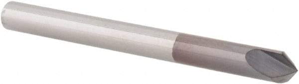 Value Collection - 90° Incl Angle, 1/8" Shank Diam, 1-1/2" OAL, 1/8" Cut Diam, Conical Engraving Cutter - 0.06" LOC, 2 Flutes, Right Hand Cut, Micrograin Solid Carbide, AlTiN Coated - Exact Tool & Supply