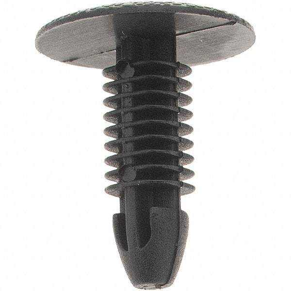 Value Collection - 11mm Hole Diam, Ratchet Shank, Nylon Panel Rivet - 20mm Length Under Head, 11mm Material Thickness - Exact Tool & Supply