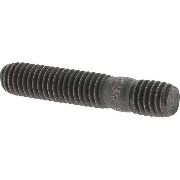Value Collection - M6x1.0 31mm OAL Equal Double Threaded Stud - Carbon Steel, Uncoated, 14mm Equal Thread Length, Metric - Exact Tool & Supply