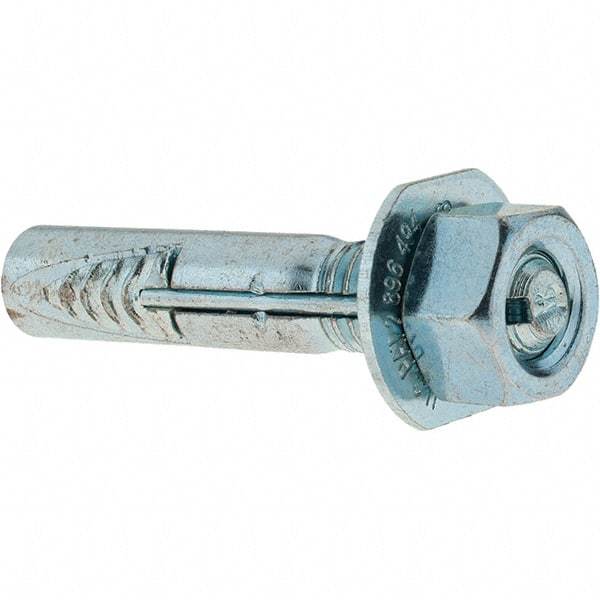 Value Collection - 3/8" Diam, 3/8" Drill, 2" OAL, Wedge Expansion Concrete Anchor - Steel, Zinc-Plated Finish, Hex Nut Head, Hex Drive, 3/4" Thread Length - Exact Tool & Supply