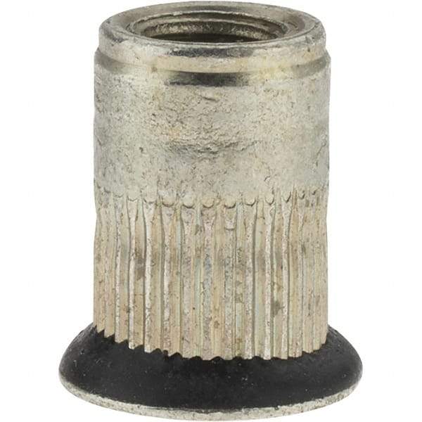 Value Collection - 1/4-28, 0.39 Insert Diam, 0.71" OAL, Sealed Head Open End Threaded Insert - 0.3906" Hole Diam, 1/2" Head Diam, Steel - Exact Tool & Supply