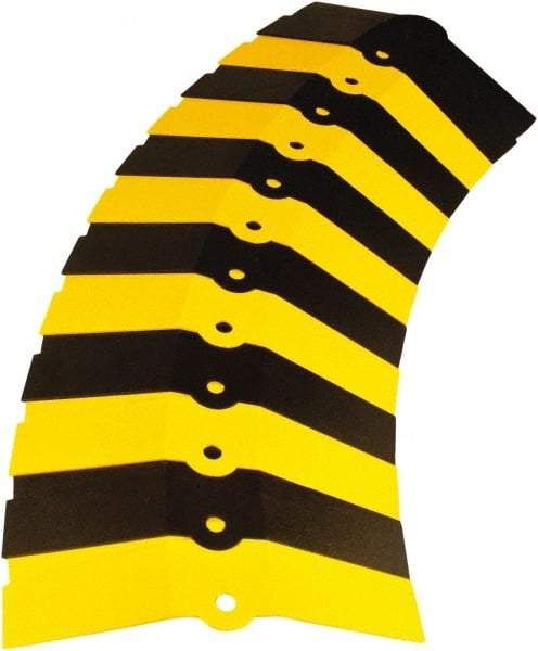 UltraTech - 1 Channel, 3 Ft Long, 1-1/2" Max Compatible Cable Diam, Yellow/Black ABS On Floor Cable Cover - 13-5/8" Overall Width x 2-1/8" Overall Height, 3" Channel Width x 1-1/2" Channel Height - Exact Tool & Supply