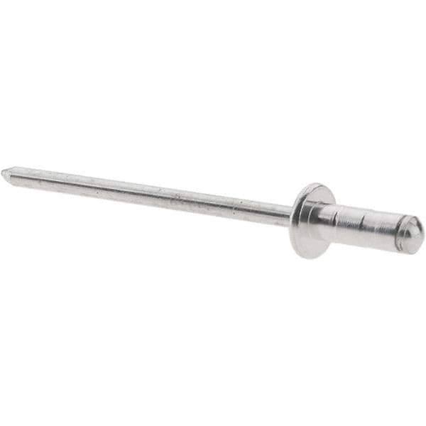 Value Collection - Dome Head Aluminum Multi Grip Blind Rivet - Steel Mandrel, 0.039" to 0.189" Grip, 0.328" Length Under Head, 1/8" Body Diam - Exact Tool & Supply