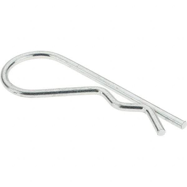 Value Collection - 3/8 to 5/8" Shaft Diam, 2-5/16" Long, 3/32" Wire Diam, Hair Pin Cotter - Grade 2 Spring Steel, Plain Steel Finish - Exact Tool & Supply
