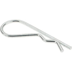 Value Collection - 3/8 to 5/8" Shaft Diam, 2-5/16" Long, 3/32" Wire Diam, Hair Pin Cotter - Grade 2 Spring Steel, Plain Steel Finish - Exact Tool & Supply
