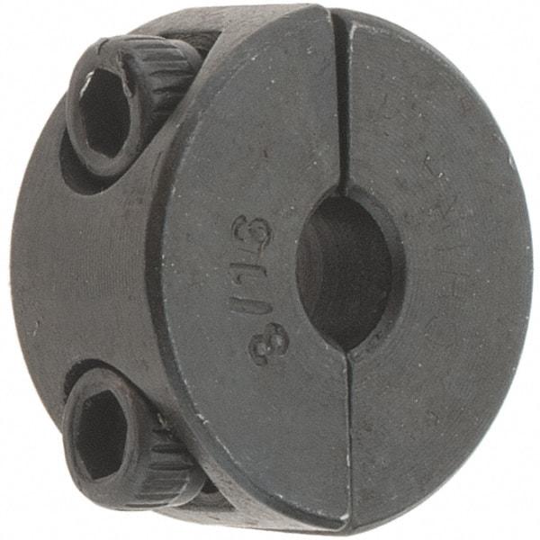 Value Collection - 3/16" Bore, Steel, Two Piece Shaft Collar - 11/16" Outside Diam, 5/16" Wide - Exact Tool & Supply
