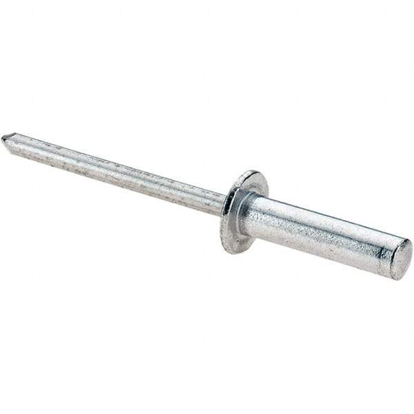 Value Collection - Size 68 Dome Head Aluminum Closed End Sealing Blind Rivet - Aluminum Mandrel, 0.376" to 1/2" Grip, 0.374" Head Diam, 0.192" to 0.196" Hole Diam, 0.748" Length Under Head, 3/16" Body Diam - Exact Tool & Supply