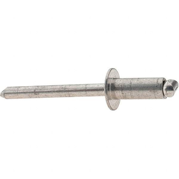 Value Collection - Size 86 Dome Head Stainless Steel Open End Blind Rivet - Stainless Steel Mandrel, 0.251" to 3/8" Grip, 1/2" Head Diam, 0.257" to 0.261" Hole Diam, 6250" Length Under Head, 1/4" Body Diam - Exact Tool & Supply