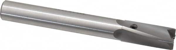 Made in USA - 17/32" Diam, 1/2" Shank, Diam, 4 Flutes, Straight Shank, Interchangeable Pilot Counterbore - Exact Tool & Supply