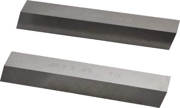 Cleveland - M2 High Speed Steel Square Tool Bit Blank - 5/8" Wide x 5/8" High x 4-1/2" OAL, 2 Beveled Ends, 10° Bevel Angle, Ground - Exact Tool & Supply