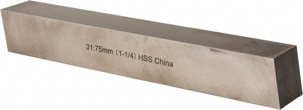 Cleveland - M2 High Speed Steel Square Tool Bit Blank - 1-1/4" Wide x 1-1/4" High x 9" OAL, 2 Beveled Ends, 10° Bevel Angle, Ground - Exact Tool & Supply
