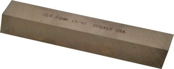 Cleveland - M42 Cobalt Square Tool Bit Blank - 3/4" Wide x 3/4" High x 5" OAL, 2 Beveled Ends, 10° Bevel Angle, Ground - Exact Tool & Supply