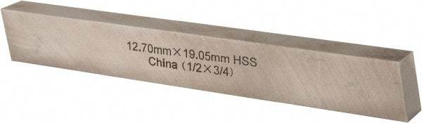 Cleveland - M2 High Speed Steel Rectangular Tool Bit Blank - 1/2" Wide x 3/4" High x 6" OAL, 2 Beveled Ends, 10° Bevel Angle, Ground - Exact Tool & Supply