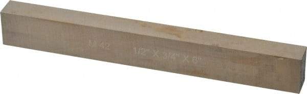 Cleveland - M42 Cobalt Rectangular Tool Bit Blank - 1/2" Wide x 3/4" High x 6" OAL, 2 Beveled Ends, 10° Bevel Angle, Ground - Exact Tool & Supply