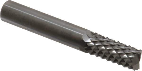 Accupro - 3/8" Diam, 1" LOC, Plain End, Solid Carbide Diamond Pattern Router Bit - Right Hand Cut, 2-1/2" OAL, 3/8" Shank Diam, Use on Fiberglass - Exact Tool & Supply