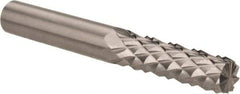 Accupro - 1/4" Diam, 3/4" LOC, Burr End, Solid Carbide Diamond Pattern Router Bit - Right Hand Cut, 2" OAL, 1/4" Shank Diam, Use on Fiberglass - Exact Tool & Supply