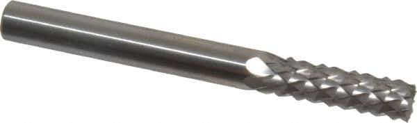 Accupro - 1/4" Diam, 3/4" LOC, Burr End, Solid Carbide Diamond Pattern Router Bit - Right Hand Cut, 2-1/2" OAL, 1/4" Shank Diam, Use on Fiberglass - Exact Tool & Supply
