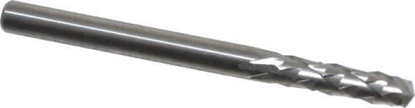 Accupro - 1/8" Diam, 1/2" LOC, Drill Point End, Solid Carbide Diamond Pattern Router Bit - Right Hand Cut, 1-1/2" OAL, 1/8" Shank Diam, Use on Fiberglass - Exact Tool & Supply
