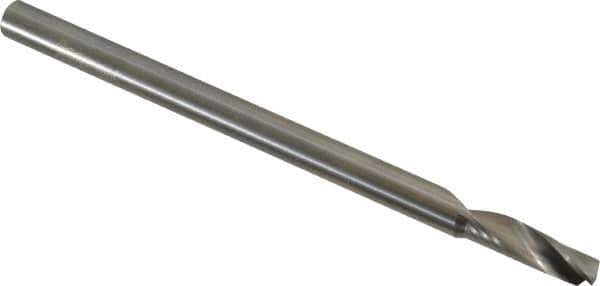 Accupro - 6mm Cutting Diam x 20mm Length of Cut, 1 Flute, Upcut Spiral Router Bit - Uncoated, Right Hand Cut, Solid Carbide, 64mm OAL x 6mm Shank Diam, Single Edge, 22° Helix Angle - Exact Tool & Supply