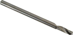 Accupro - 6mm Cutting Diam x 20mm Length of Cut, 1 Flute, Upcut Spiral Router Bit - Uncoated, Right Hand Cut, Solid Carbide, 64mm OAL x 6mm Shank Diam, Single Edge, 22° Helix Angle - Exact Tool & Supply