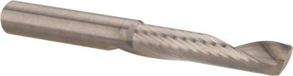 Accupro - 8mm Cutting Diam x 38mm Length of Cut, 1 Flute, Upcut Spiral Router Bit - Uncoated, Right Hand Cut, Solid Carbide, 76mm OAL x 8mm Shank Diam, Single Edge, 22° Helix Angle - Exact Tool & Supply