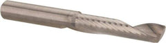 Accupro - 8mm Cutting Diam x 38mm Length of Cut, 1 Flute, Upcut Spiral Router Bit - Uncoated, Right Hand Cut, Solid Carbide, 76mm OAL x 8mm Shank Diam, Single Edge, 22° Helix Angle - Exact Tool & Supply