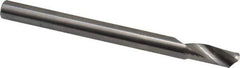 Accupro - 12mm Cutting Diam x 25mm Length of Cut, 1 Flute, Upcut Spiral Router Bit - Uncoated, Right Hand Cut, Solid Carbide, 120mm OAL x 12mm Shank Diam, Single Edge, 22° Helix Angle - Exact Tool & Supply