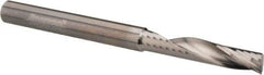Accupro - 1/4" Cutting Diam x 1-1/4" Length of Cut, 1 Flute, Upcut Spiral Router Bit - Uncoated, Right Hand Cut, Solid Carbide, 3" OAL x 1/4" Shank Diam, Single Edge, 22° Helix Angle - Exact Tool & Supply