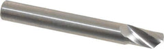 Accupro - 1/4" Cutting Diam x 3/8" Length of Cut, 1 Flute, Upcut Spiral Router Bit - Uncoated, Right Hand Cut, Solid Carbide, 2" OAL x 1/4" Shank Diam, Single Edge, 22° Helix Angle - Exact Tool & Supply