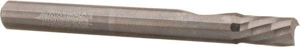 Accupro - 1/4" Cutting Diam x 3/8" Length of Cut, 1 Flute, Downcut Spiral Router Bit - Uncoated, Right Hand Cut, Solid Carbide, 2-1/2" OAL x 1/4" Shank Diam, Single Edge, 21° Helix Angle - Exact Tool & Supply