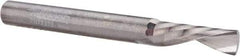 Accupro - 1/4" Cutting Diam x 3/4" Length of Cut, 1 Flute, Downcut Spiral Router Bit - Uncoated, Right Hand Cut, Solid Carbide, 2-1/2" OAL x 1/4" Shank Diam, Single Edge, 21° Helix Angle - Exact Tool & Supply