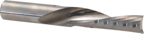 Accupro - 1/2" Cutting Diam x 1-5/8" Length of Cut, 1 Flute, Downcut Spiral Router Bit - Uncoated, Right Hand Cut, Solid Carbide, 3-1/2" OAL x 1/2" Shank Diam, Single Edge, 21° Helix Angle - Exact Tool & Supply