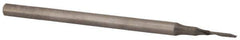 Accupro - 1mm Cutting Diam x 5mm Length of Cut, 1 Flute, Upcut Spiral Router Bit - Uncoated, Right Hand Cut, Solid Carbide, 57mm OAL x 3mm Shank Diam, Single Edge, 21° Helix Angle - Exact Tool & Supply