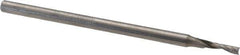 Accupro - 2mm Cutting Diam x 6mm Length of Cut, 1 Flute, Upcut Spiral Router Bit - Uncoated, Right Hand Cut, Solid Carbide, 57mm OAL x 3mm Shank Diam, Single Edge, 21° Helix Angle - Exact Tool & Supply