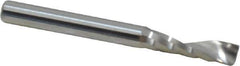 Accupro - 4mm Cutting Diam x 15mm Length of Cut, 1 Flute, Upcut Spiral Router Bit - Uncoated, Right Hand Cut, Solid Carbide, 40mm OAL x 4mm Shank Diam, Single Edge, 21° Helix Angle - Exact Tool & Supply