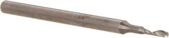Accupro - 1/8" Cutting Diam x 1/4" Length of Cut, 1 Flute, Upcut Spiral Router Bit - Uncoated, Right Hand Cut, Solid Carbide, 2" OAL x 1/8" Shank Diam, Single Edge, 21° Helix Angle - Exact Tool & Supply