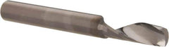 Accupro - 1/4" Cutting Diam x 3/4" Length of Cut, 1 Flute, Upcut Spiral Router Bit - Uncoated, Right Hand Cut, Solid Carbide, 2-1/2" OAL x 1/4" Shank Diam, Single Edge, 21° Helix Angle - Exact Tool & Supply