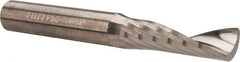 Accupro - 3/8" Cutting Diam x 1-1/8" Length of Cut, 1 Flute, Upcut Spiral Router Bit - Uncoated, Right Hand Cut, Solid Carbide, 3" OAL x 3/8" Shank Diam, Single Edge, 21° Helix Angle - Exact Tool & Supply