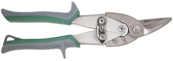 Clauss - 1-3/4" Length of Cut, Right Pattern Aviation Snip - 10-1/4" OAL, Nonslip Spring Assisted Grip Handle, 22 AWG Steel Capacity - Exact Tool & Supply