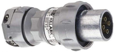 Hubbell Killark - 3 Pole, 2 Pin Cofiguration, NEMA 4X, 30 Amp Plug - 250 VDC, 600 VAC, Self Grounding - Exact Tool & Supply