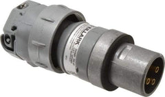 Hubbell Killark - 4 Pole, 3 Pin Cofiguration, NEMA 4X, 30 Amp Plug - 250 VDC, 600 VAC, Self Grounding - Exact Tool & Supply