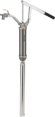 PRO-LUBE - 1/2" Outlet, Aluminum & Steel Hand Operated Transfer Pump - 10 oz per Stroke, For 15 to 55 Gal Drums, For Antifreeze, Heating Oils, Heavy & Light Oils, Motor Oil & Transmission Fluid - Exact Tool & Supply