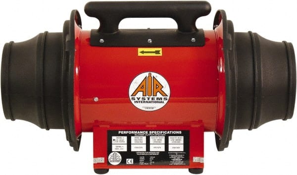 AIR Systems - 1-Speed 115V 0.33 hp 10/8" Inlet/Outlet Electric (AC) In-Line Axial Fan - Exact Tool & Supply