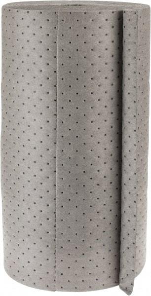 Brady SPC Sorbents - 49 Gal Capacity per Package, Universal Roll - 150' Long x 30" Wide, Gray, Polypropylene - Exact Tool & Supply