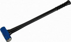 NUPLA - 6 Lb Head, 32" Long Soft Steel Safety Sledge Hammer - Steel Head, 1-3/4" Face Diam, 5-7/8" Long Head, Fiberglass Handle - Exact Tool & Supply
