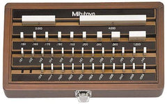Mitutoyo - 36 Piece, 0.05 to 4", Grade 0, Ceramic Gage Block Set - Square, 12µ (4"), 5µ (0.05-0.4"), 6µ (0.45-1"), 8µ (2") Tolerance - Exact Tool & Supply